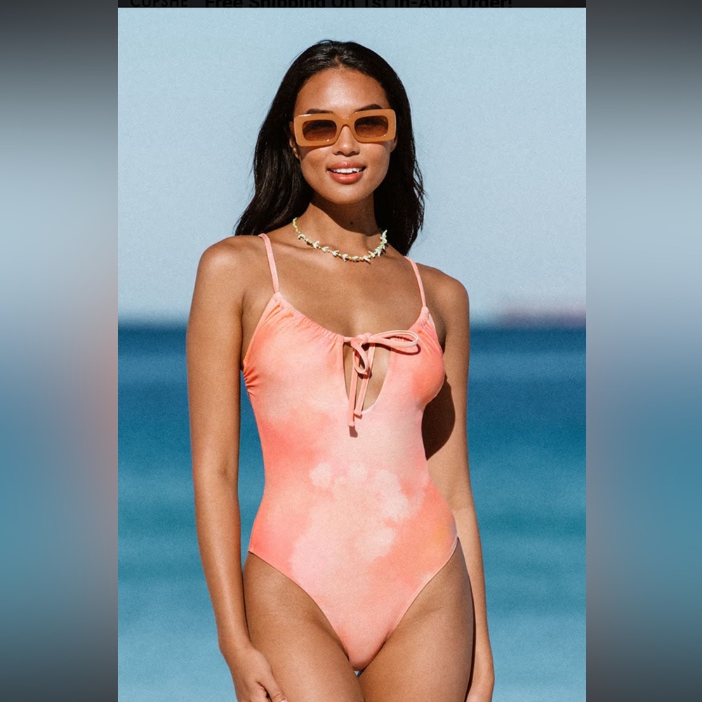 NWT Cupshe creamsicle one piece bathing suit size large